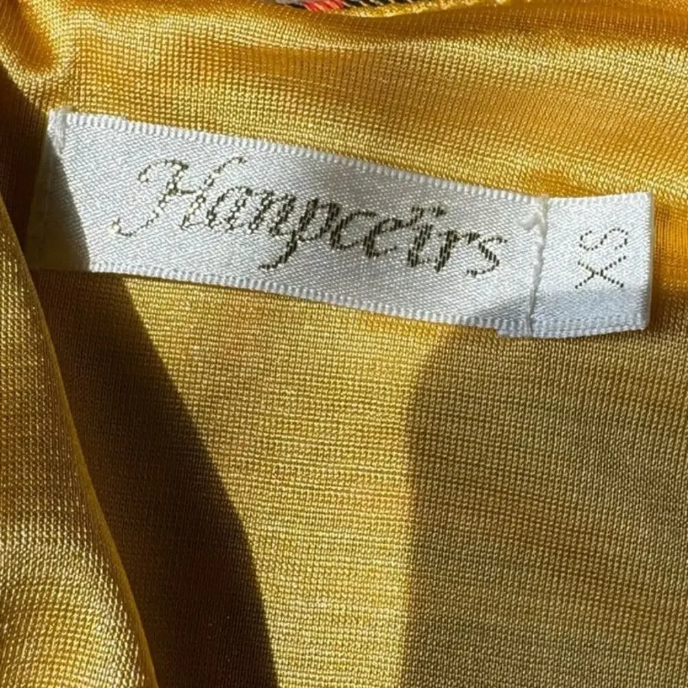 Hanpceirs Cap Sleeve 1950s Retro Vintage Style swing Gold Plaid Dress size XS